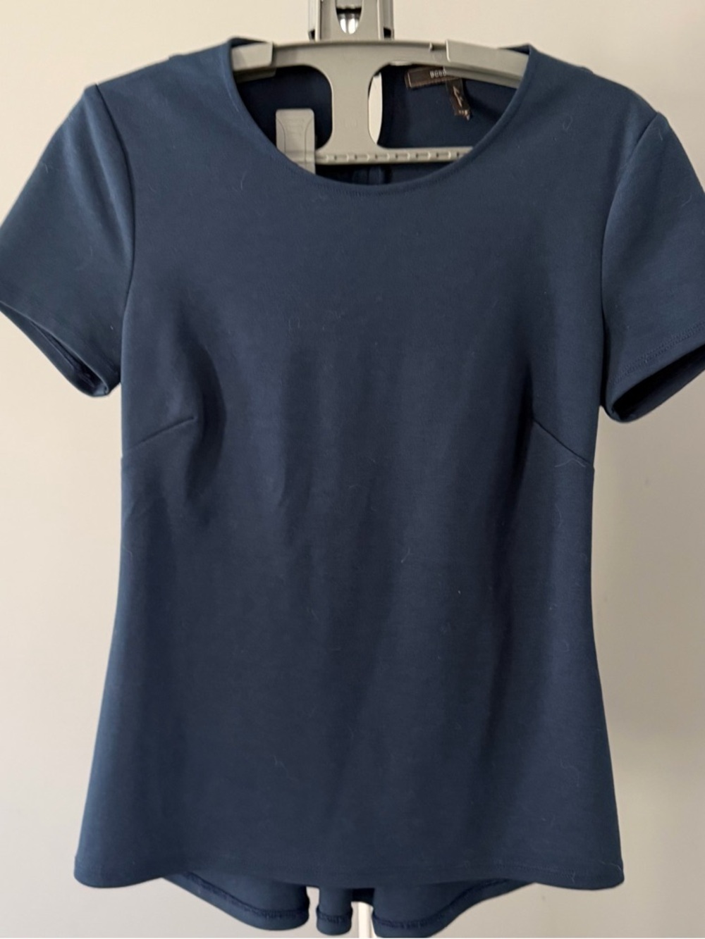 BCBG Max Azria Navy Blue Structured Peplum Top
